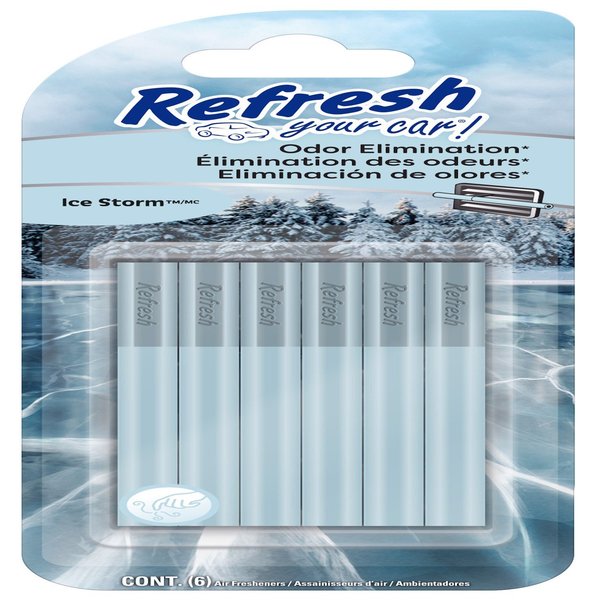 Refresh Your Car Refresh Your Car! Ice Storm Scent Car Vent Clip Solid 6 pk, 6PK RHZ273-6AME